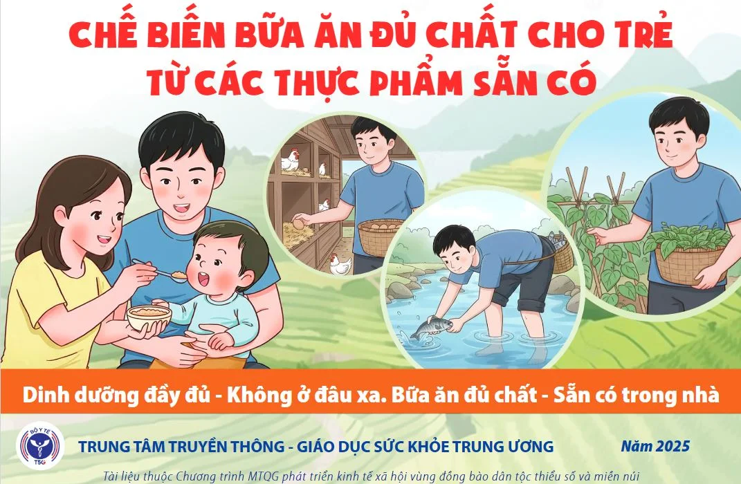Chế biến bữa ăn đủ chất cho trẻ từ các thực phẩm sẵn có