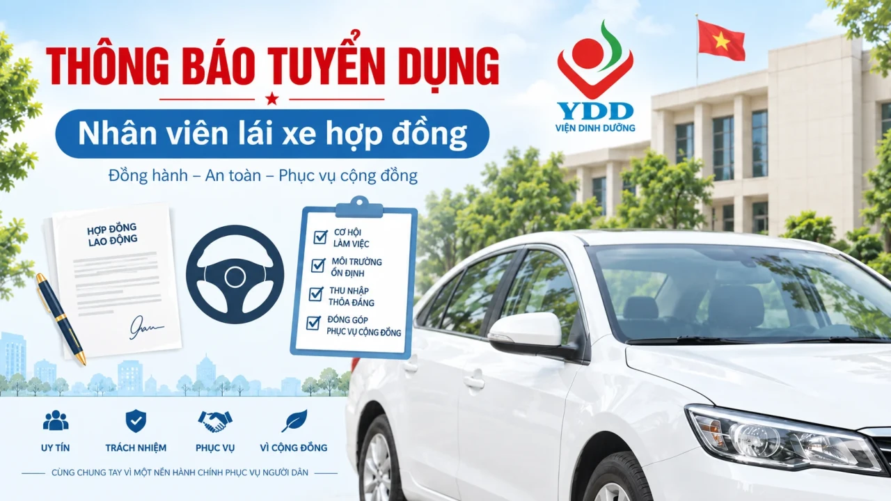 Thông báo tuyển dụng lao động hợp đồng nhân viên lái xe