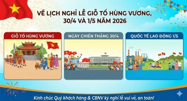 Thông báo về lịch nghỉ lễ Giỗ Tổ Hùng Vương, Ngày Chiến thắng 30/4 và Quốc tế Lao động 1/5 năm 2026 tại các Khoa khám của Viện Dinh dưỡng