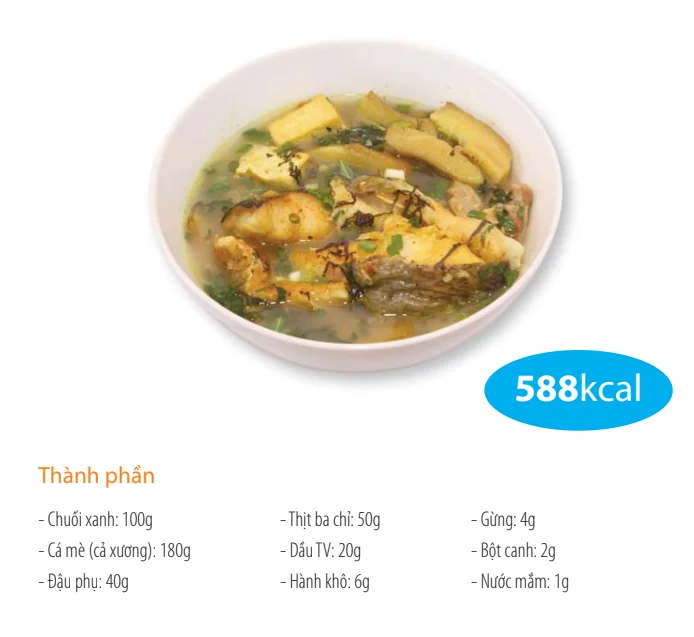 Carp fish soup with banana