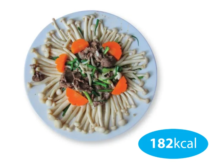 Stir-fried beef with mushrooms