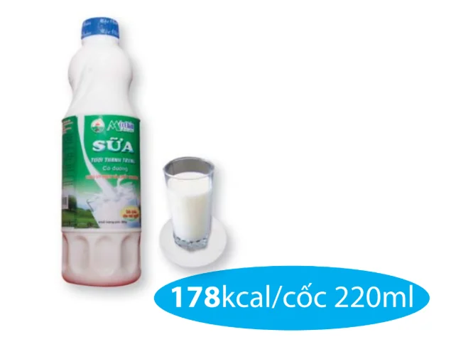 Moc Chau pasteurized fresh milk with sugar